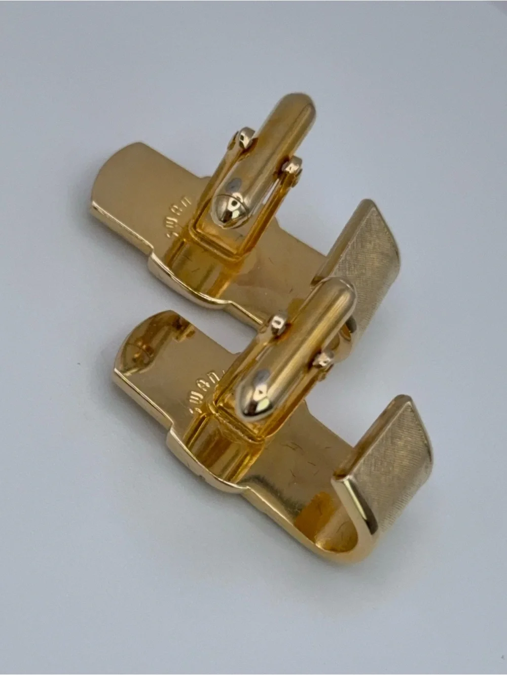 SWANK Brushed/Textured Gold Tone Belt Buckle Cufflinks